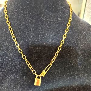 Eye Candy Gold Lock necklace